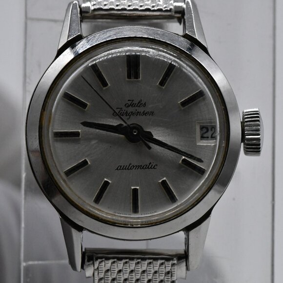 Vintage Jules Jurgensen Ladies 17 Jewel Automatic Silver 20mm 1960s Watch - Picture 1 of 12